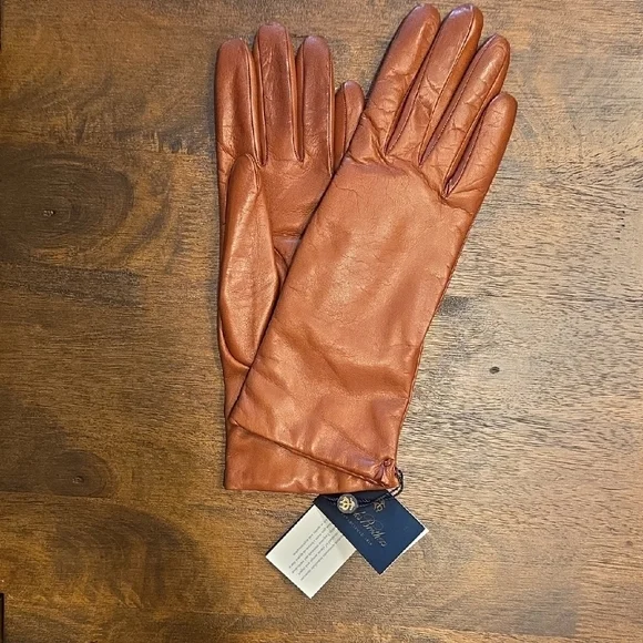 Brooks Brothers Brown Leather Gloves Size 7.5 - Picture 5 of 9